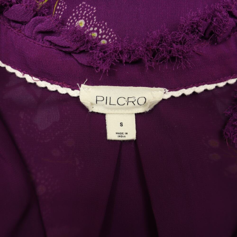 Anthropologie Pilcro Women's The Tavi Bottondown Blouse Purple Floral Sz S - Picture 5 of 9